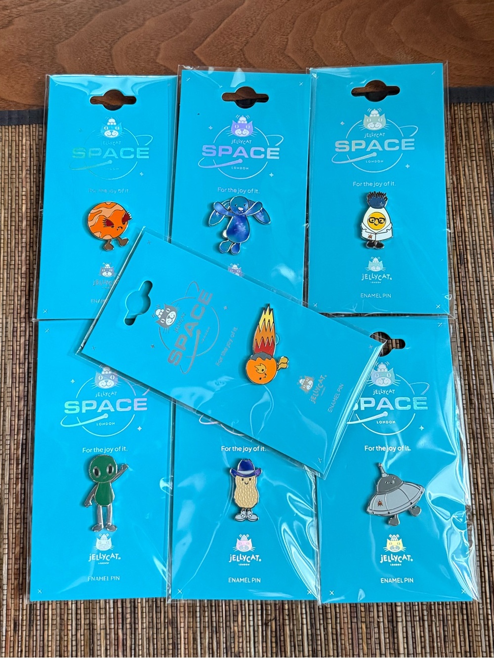 Jellycat Space Pin Lot 7 Badges Brooches Korean Exclusive Bunny Peanut Egg